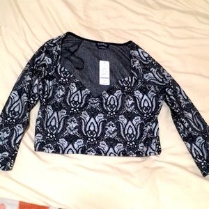 Crop silver gray black n white